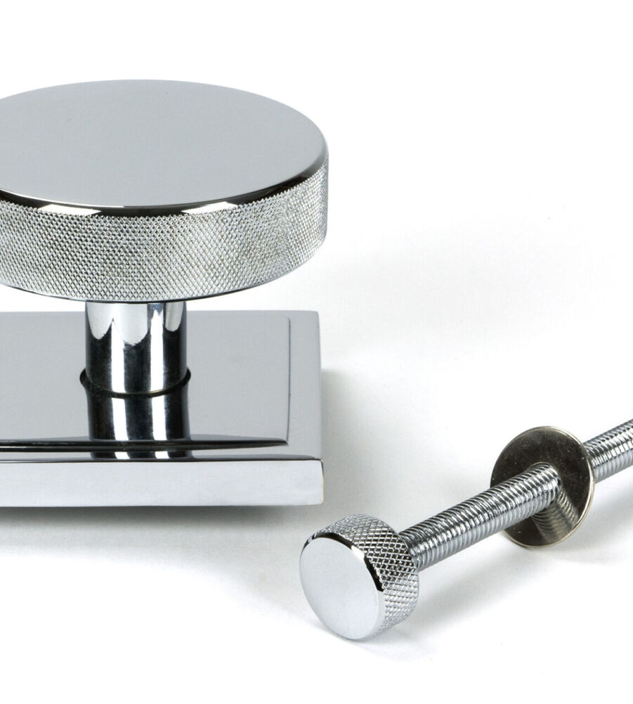 From The Anvil Polished Chrome Brompton Centre Door Knob (Square) - Image 2