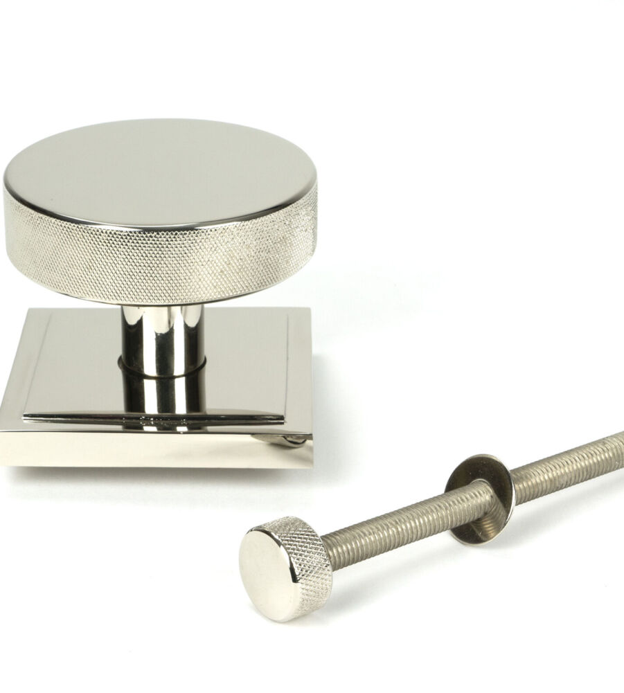 From The Anvil Polished Nickel Brompton Centre Door Knob (Square) - Image 2