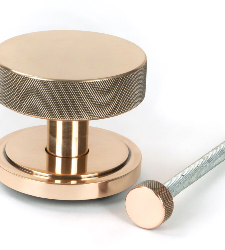 From The Anvil Polished Bronze Brompton Centre Door Knob (Art Deco) - Image 2