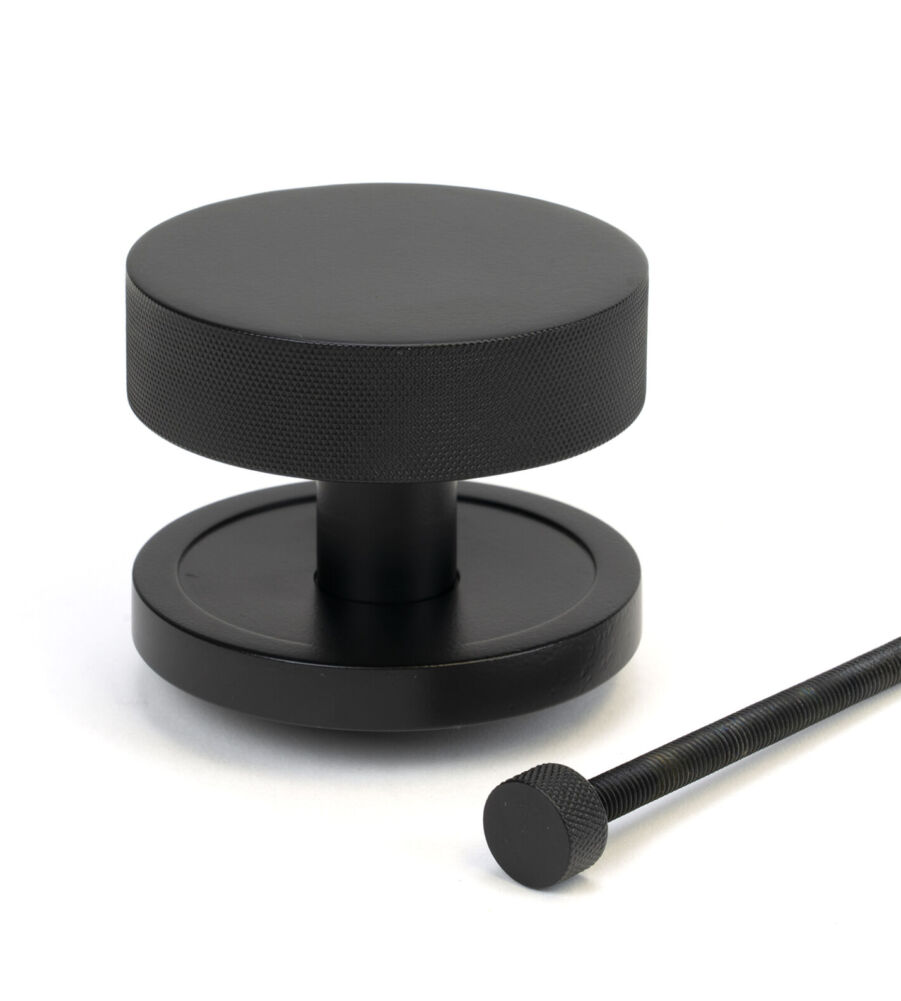 From The Anvil Matt Black Brompton Centre Door Knob (Plain) - Image 2
