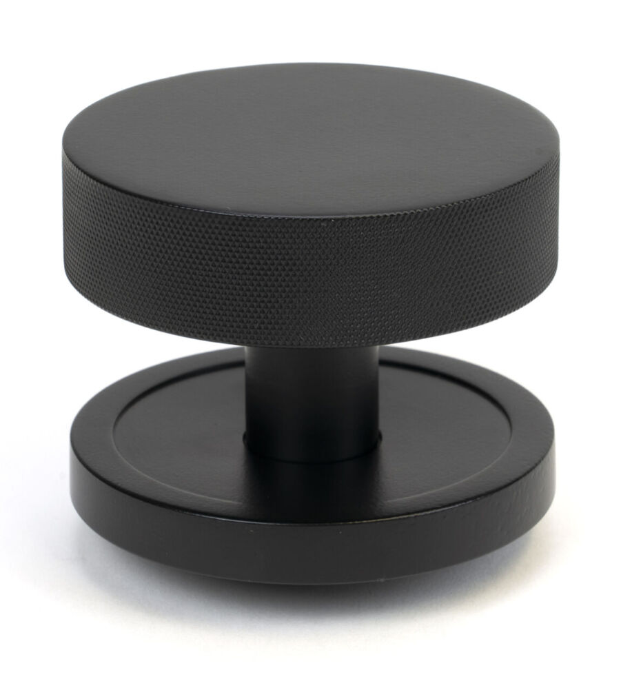 From The Anvil Matt Black Brompton Centre Door Knob (Plain)