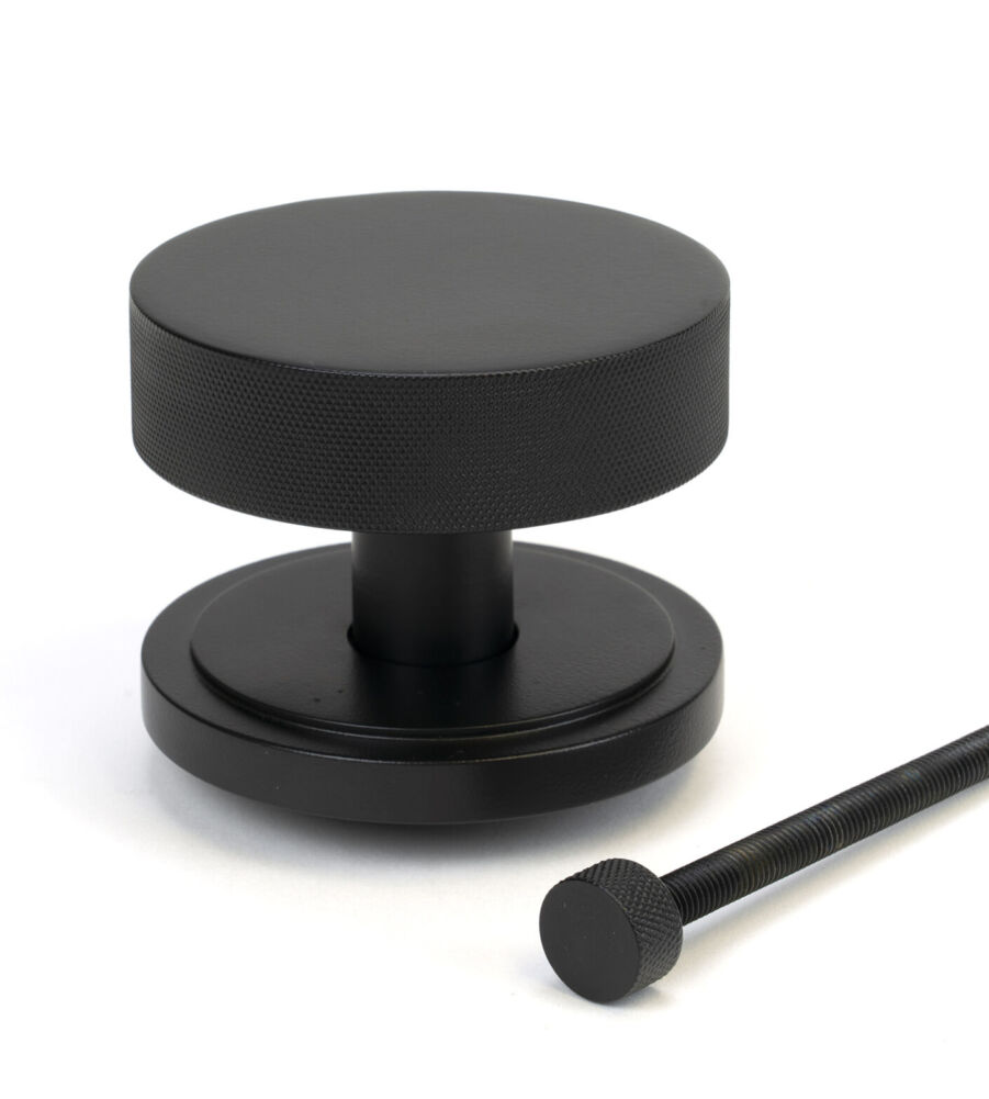 From The Anvil Matt Black Brompton Centre Door Knob (Art Deco) - Image 2