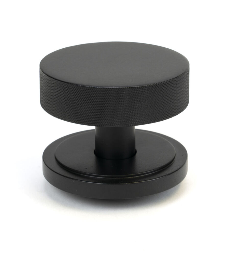 From The Anvil Matt Black Brompton Centre Door Knob (Art Deco)
