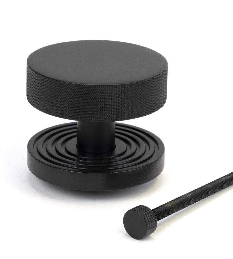 From The Anvil Matt Black Brompton Centre Door Knob (Beehive) - Image 2