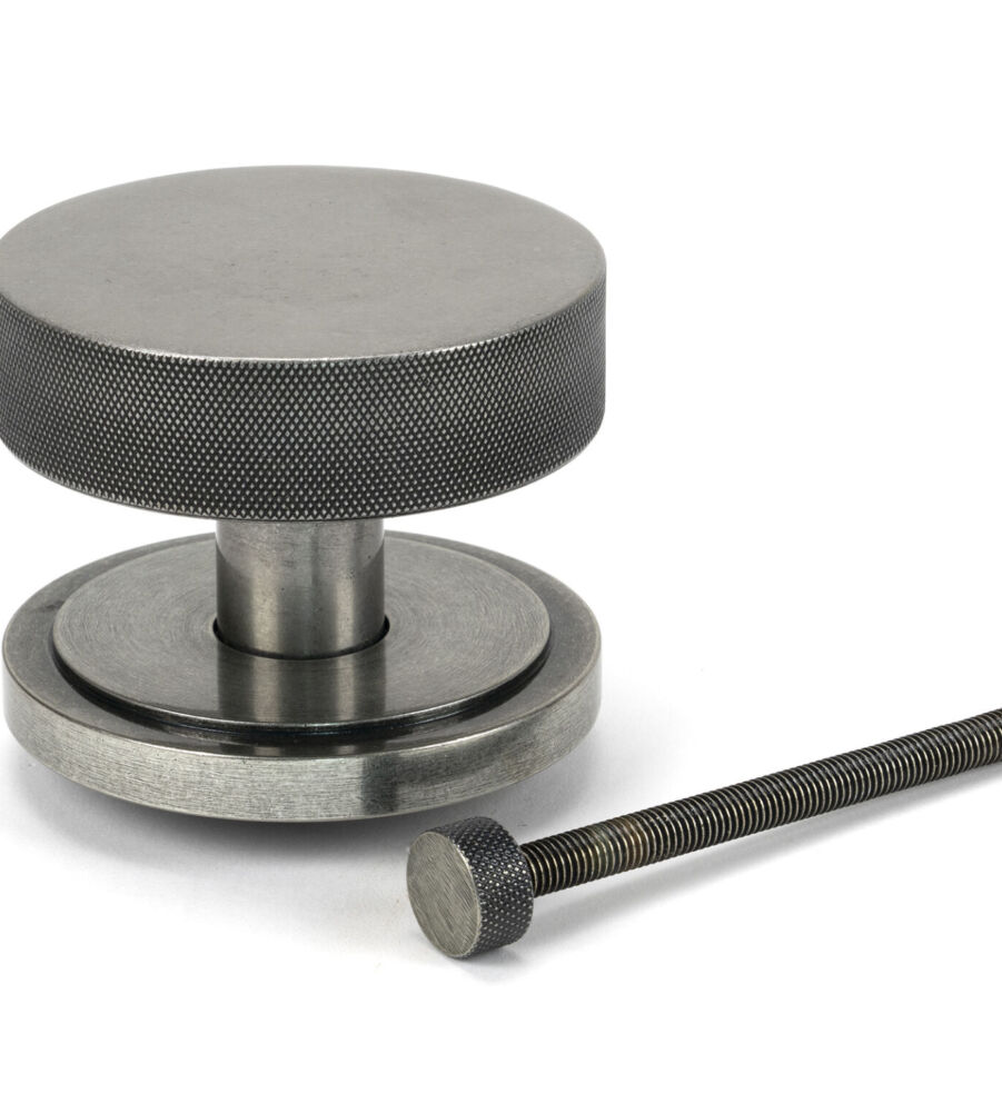 From The Anvil Pewter Brompton Centre Door Knob (Art Deco) - Image 2