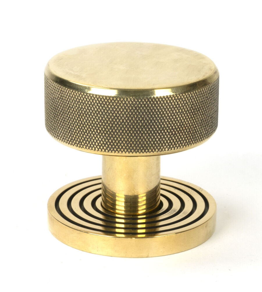 From The Anvil Aged Brass Brompton Mortice/Rim Knob Set (Beehive) - Image 2