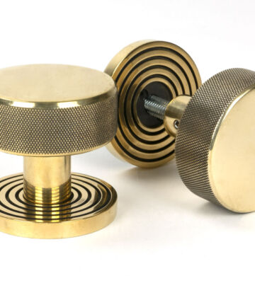 From The Anvil Aged Brass Brompton Mortice/Rim Knob Set (Beehive)