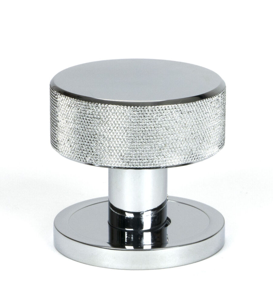 From The Anvil Polished Chrome Brompton Mortice/Rim Knob Set (Plain) - Image 2