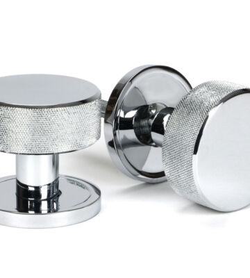 From The Anvil Polished Chrome Brompton Mortice/Rim Knob Set (Plain)