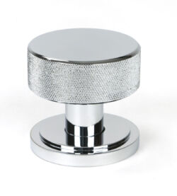 From The Anvil Polished Chrome Brompton Mortice/Rim Knob Set (Art Deco) - Image 2