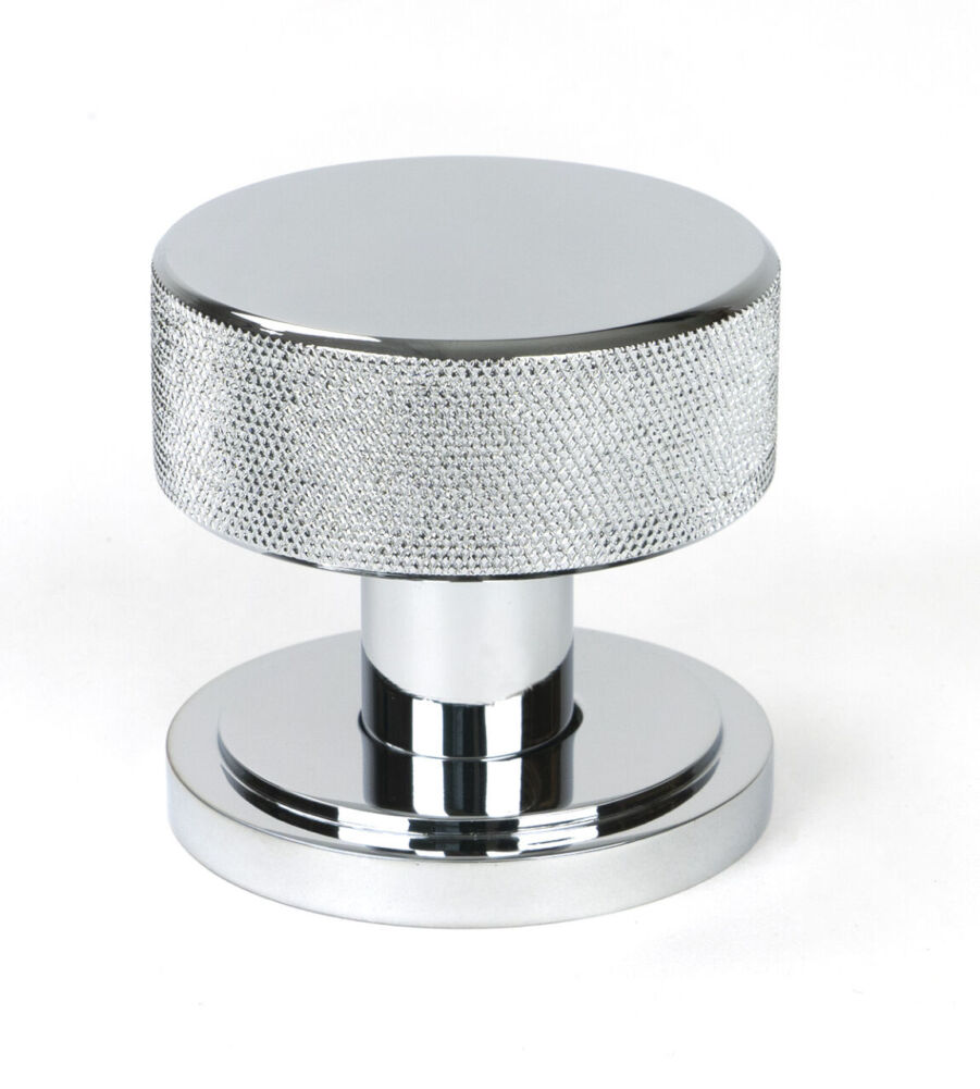 From The Anvil Polished Chrome Brompton Mortice/Rim Knob Set (Art Deco) - Image 2
