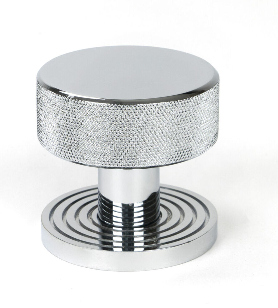 From The Anvil Polished Chrome Brompton Mortice/Rim Knob Set (Beehive) - Image 2