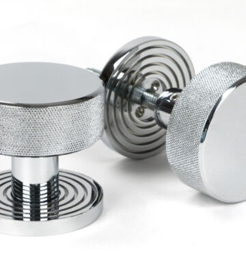 From The Anvil Polished Chrome Brompton Mortice/Rim Knob Set (Beehive)