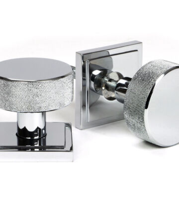 From The Anvil Polished Chrome Brompton Mortice/Rim Knob Set (Square)