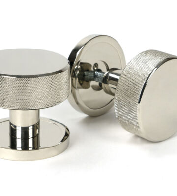 From The Anvil Polished Nickel Brompton Mortice/Rim Knob Set (Plain)