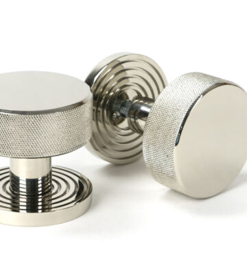 From The Anvil Polished Nickel Brompton Mortice/Rim Knob Set (Beehive)