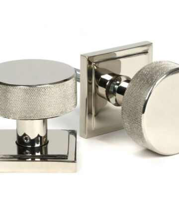 From The Anvil Polished Nickel Brompton Mortice/Rim Knob Set (Square)