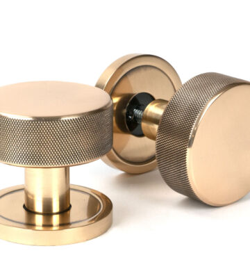 From The Anvil Polished Bronze Brompton Mortice/Rim Knob Set (Plain)