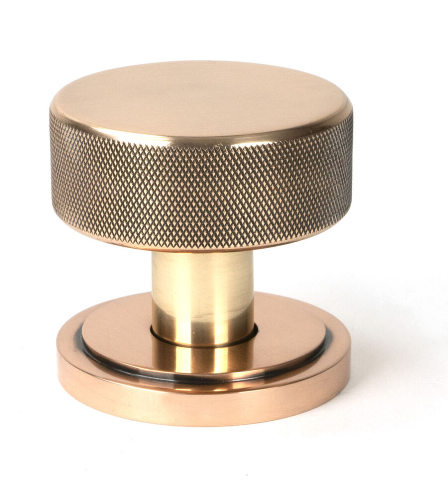 From The Anvil Polished Bronze Brompton Mortice/Rim Knob Set (Art Deco) - Image 2