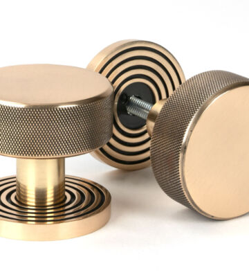 From The Anvil Polished Bronze Brompton Mortice/Rim Knob Set (Beehive)