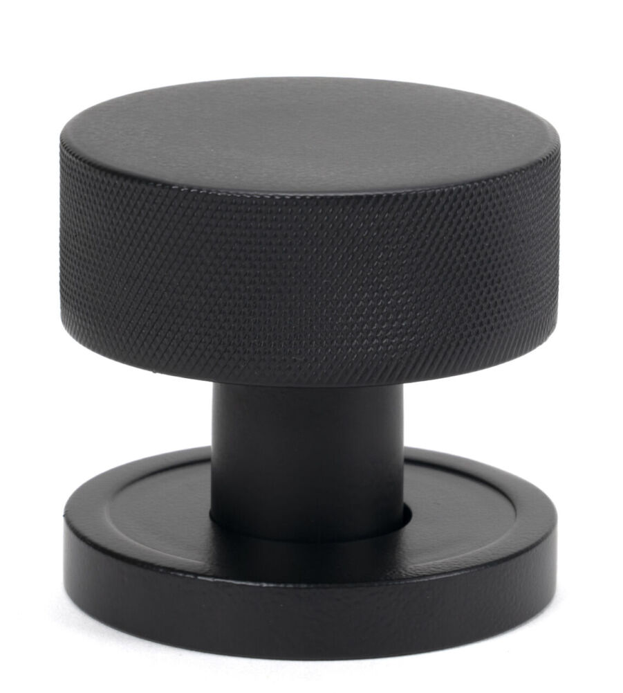 From The Anvil Matt Black Brompton Mortice/Rim Knob Set (Plain) - Image 2