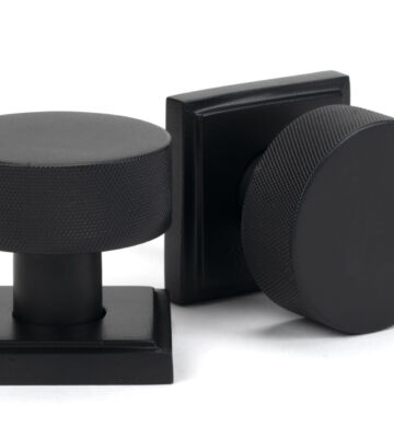 From The Anvil Matt Black Brompton Mortice/Rim Knob Set (Square)