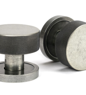 From The Anvil Pewter Brompton Mortice/Rim Knob Set (Plain)