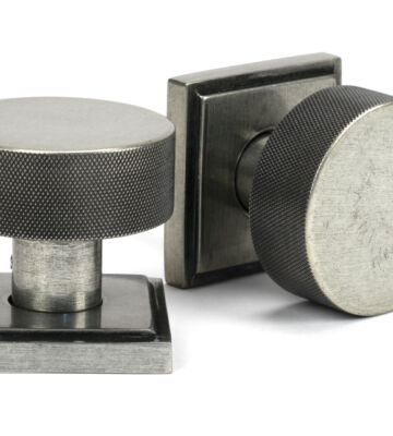 From The Anvil Pewter Brompton Mortice/Rim Knob Set (Square)