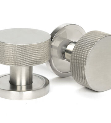 From The Anvil Satin Marine SS (316) Brompton Mortice/Rim Knob Set (Plain)