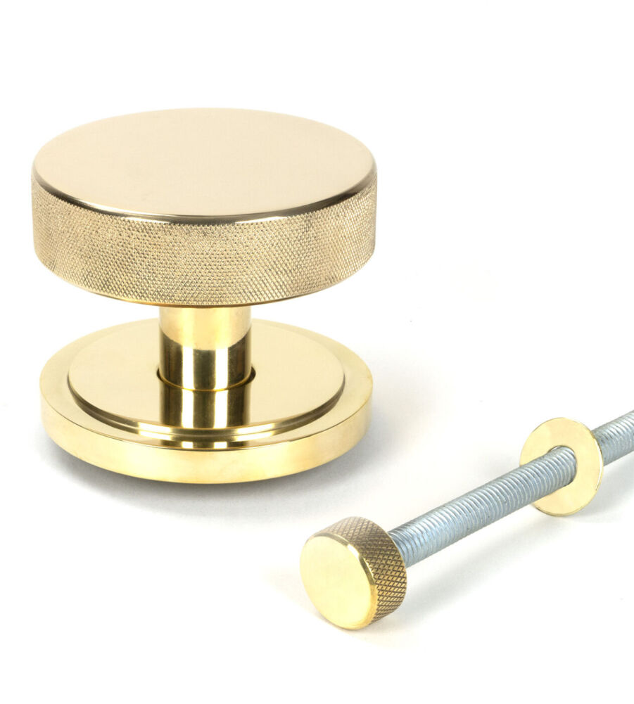 From The Anvil Polished Brass Brompton Centre Door Knob (Art Deco) - Image 2