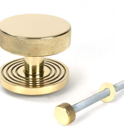 From The Anvil Polished Brass Brompton Centre Door Knob (Beehive) - Image 2
