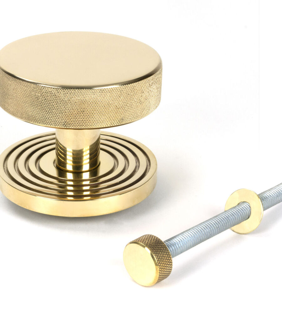 From The Anvil Polished Brass Brompton Centre Door Knob (Beehive) - Image 2