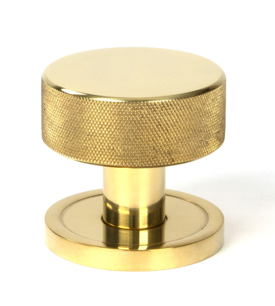 From The Anvil Polished Brass Brompton Mortice/Rim Knob Set Knob (Plain) - Image 2