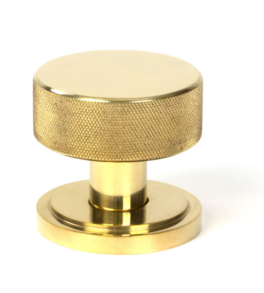 From The Anvil Polished Brass Brompton Mortice/Rim Knob Set Knob (Art Deco) - Image 2