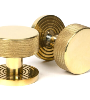 From The Anvil Polished Brass Brompton Mortice/Rim Knob Set Knob (Beehive)