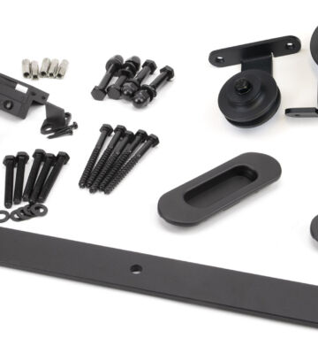 From The Anvil 100kg Black (Top Mount) Sliding Door Hardware Kit (2m Track)