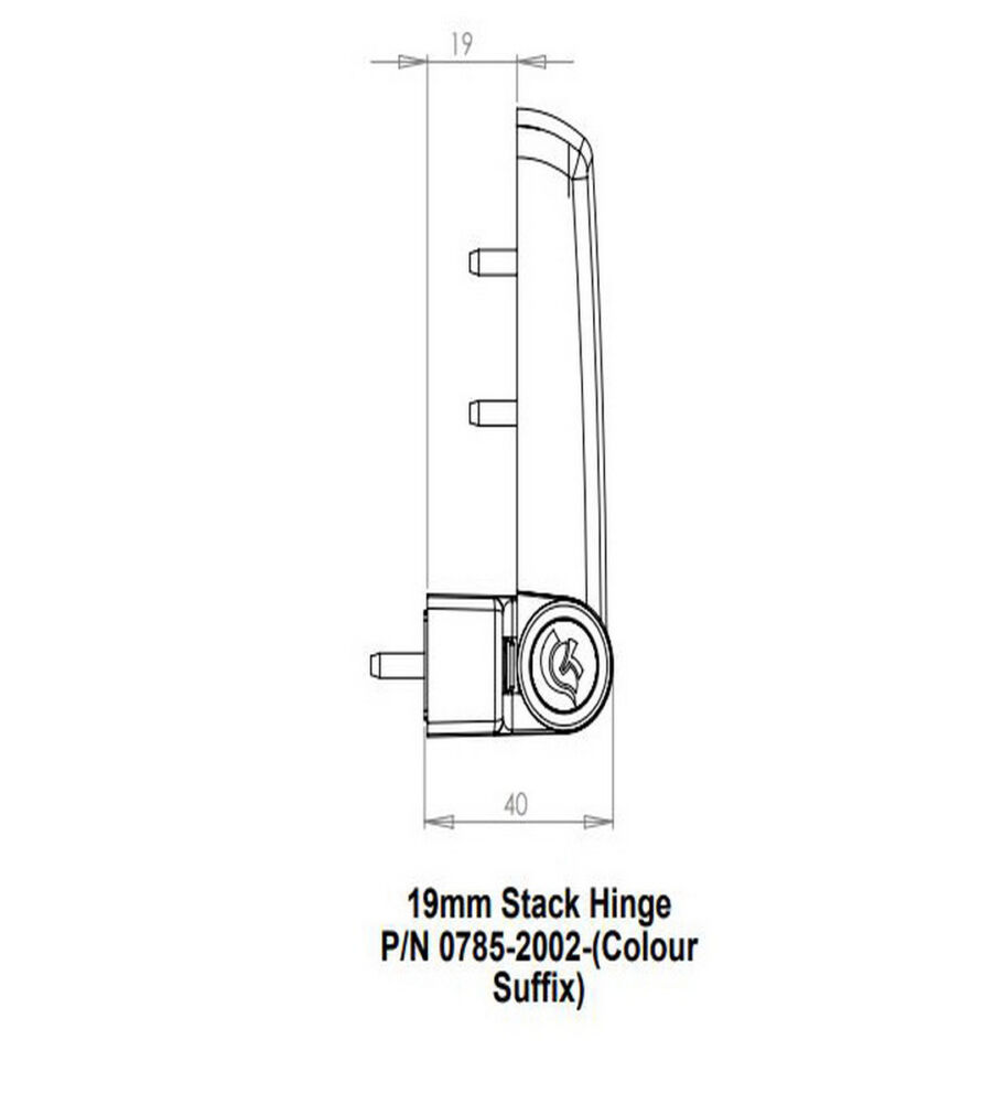 Trojan 0785-2002-BLK 19mm Patriot Plus Black Hinge - Image 2