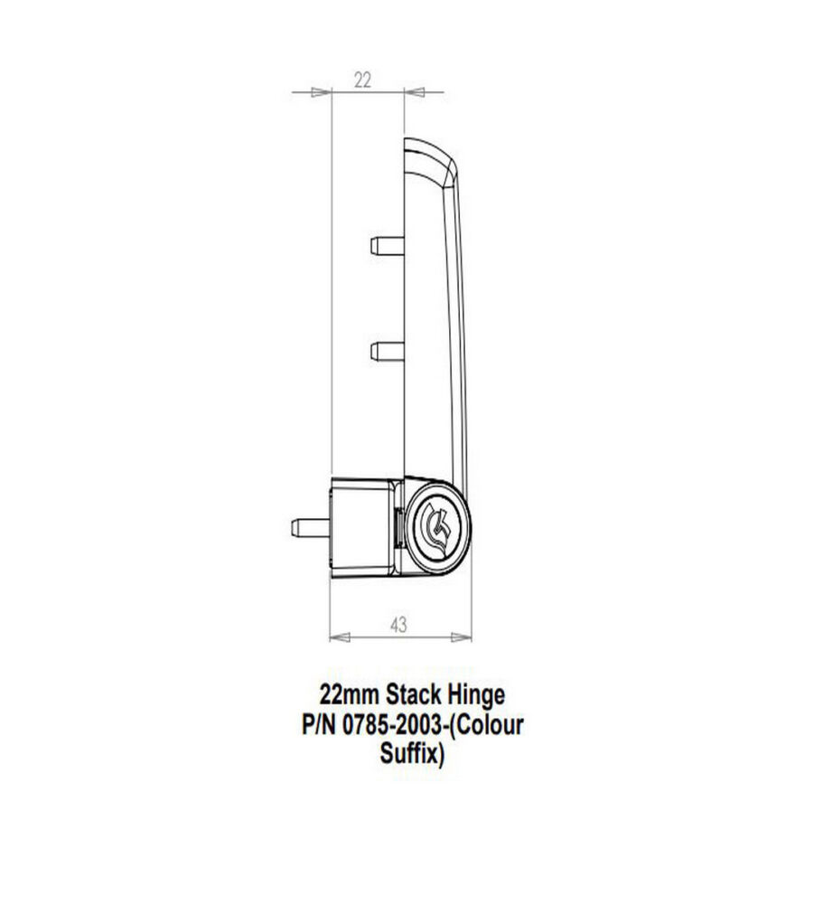 Trojan 0785-2003-SL Silver Patriot Plus 22mm Hinge - Image 2