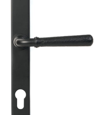 From The Anvil Matt Black Hammered Newbury Slimline Espag. Lock Set