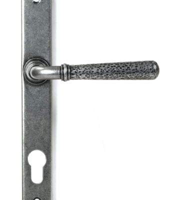 From The Anvil Pewter Hammered Newbury Slimline Espag. Lock Set