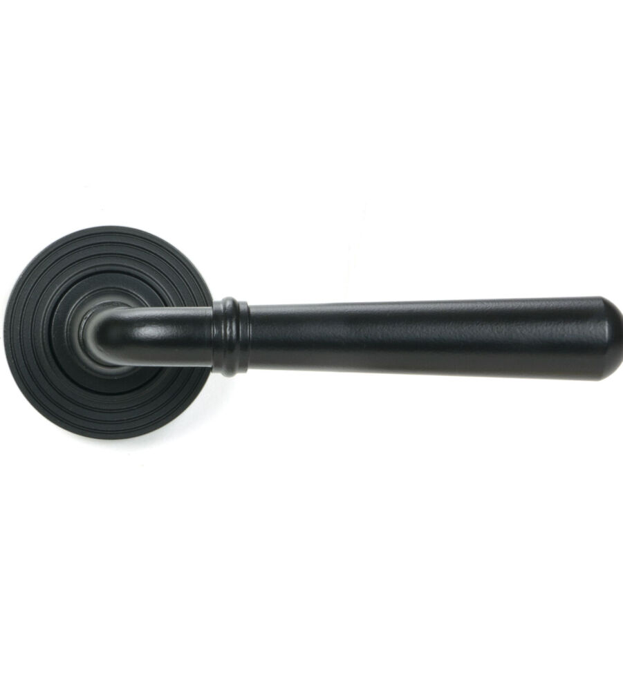 From The Anvil Matt Black Newbury Lever on Rose Set (Beehive) - Image 3