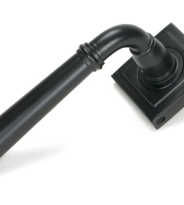 From The Anvil Matt Black Newbury Lever on Rose Set (Square)