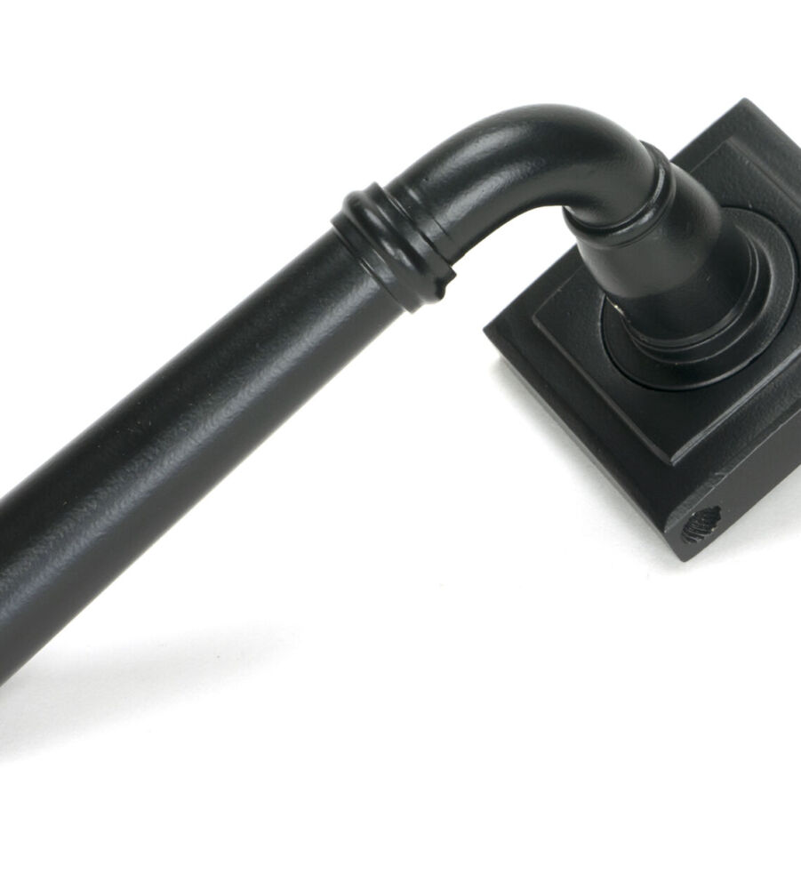 From The Anvil Matt Black Newbury Lever on Rose Set (Square)