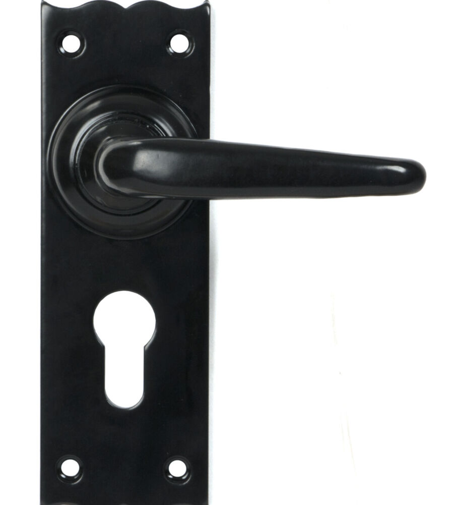 From The Anvil Black Oak Lever Euro Lock Set