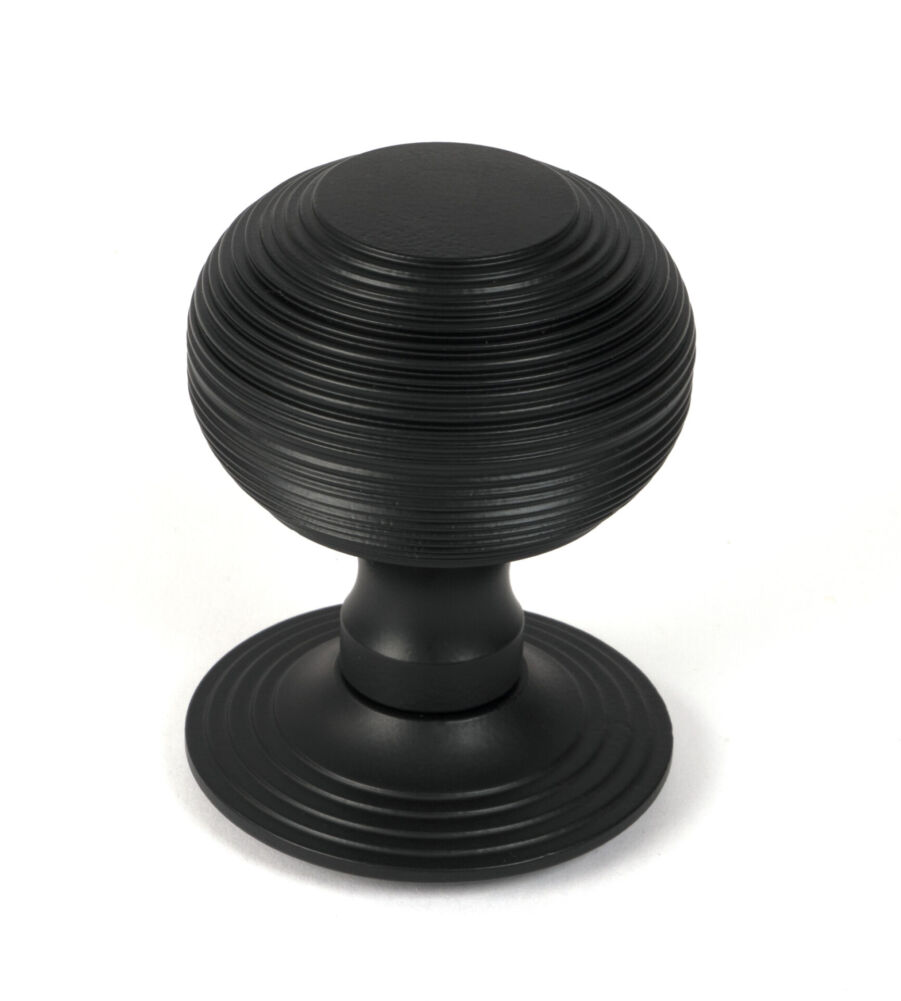 From The Anvil Matt Black Beehive Centre Door Knob