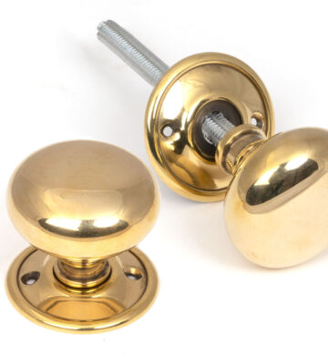 From The Anvil Aged Brass Mushroom Mortice/Rim Knob Set