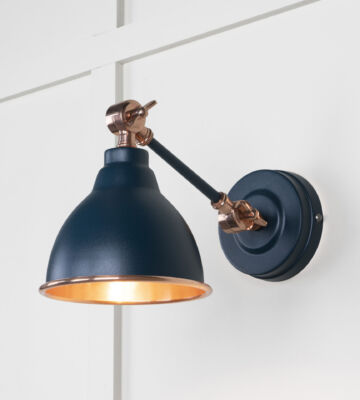 From The Anvil Smooth Copper Brindley Wall Light In Dusk