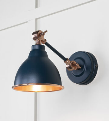From The Anvil Smooth Copper Brindley Wall Light in Dusk