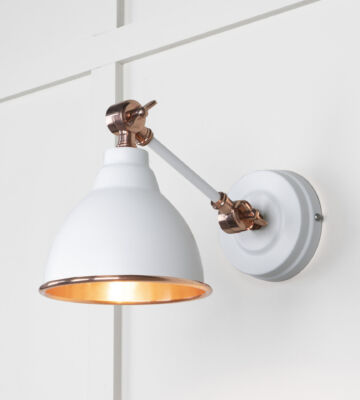 From The Anvil Smooth Copper Brindley Wall Light in Flock