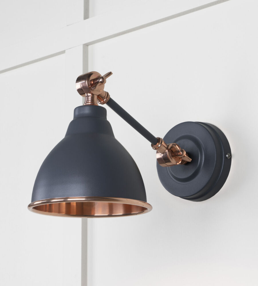 From The Anvil Smooth Copper Brindley Wall Light in Slate - Image 3